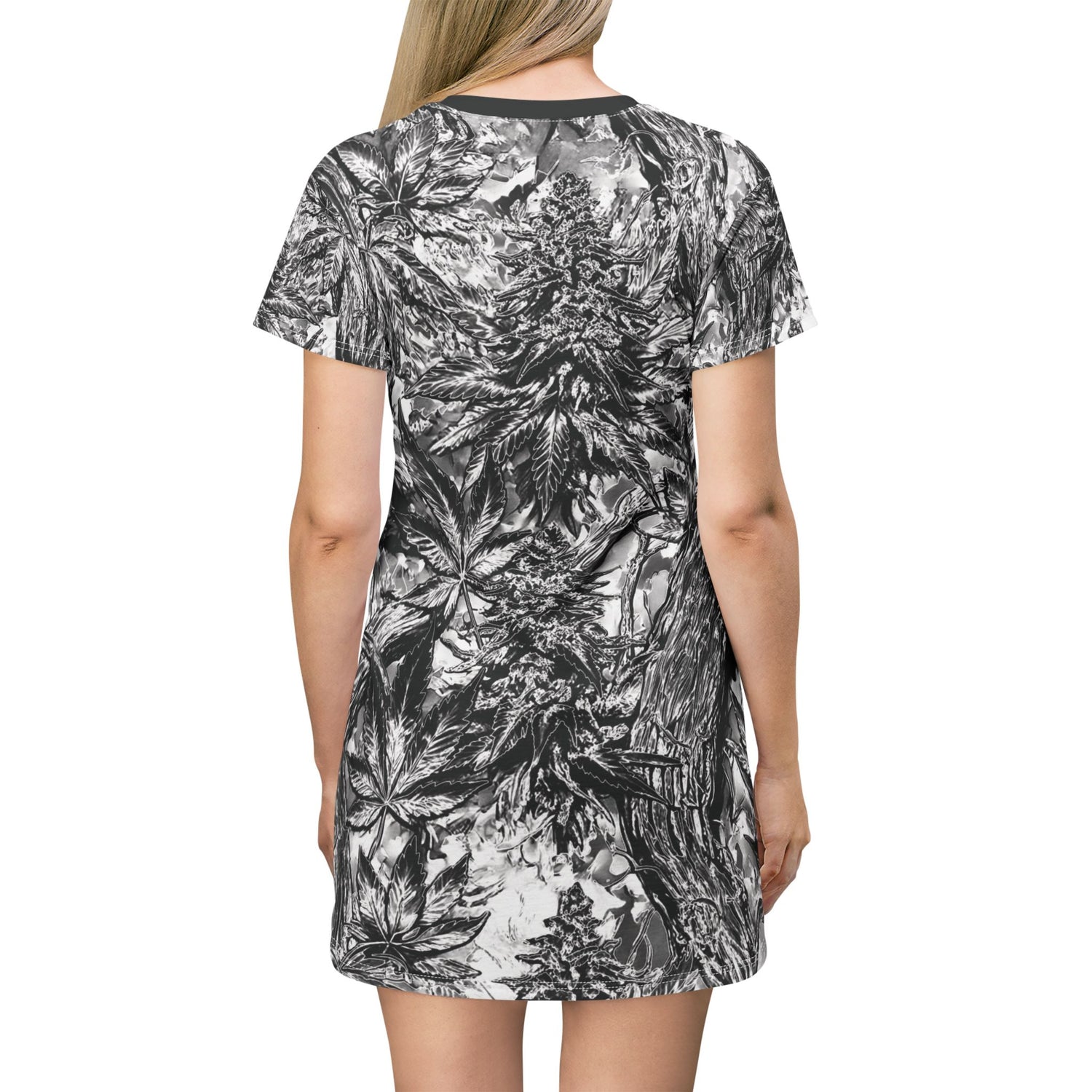 T-Shirt Dress - Forest Funk Cannabis Untamed Growth Print