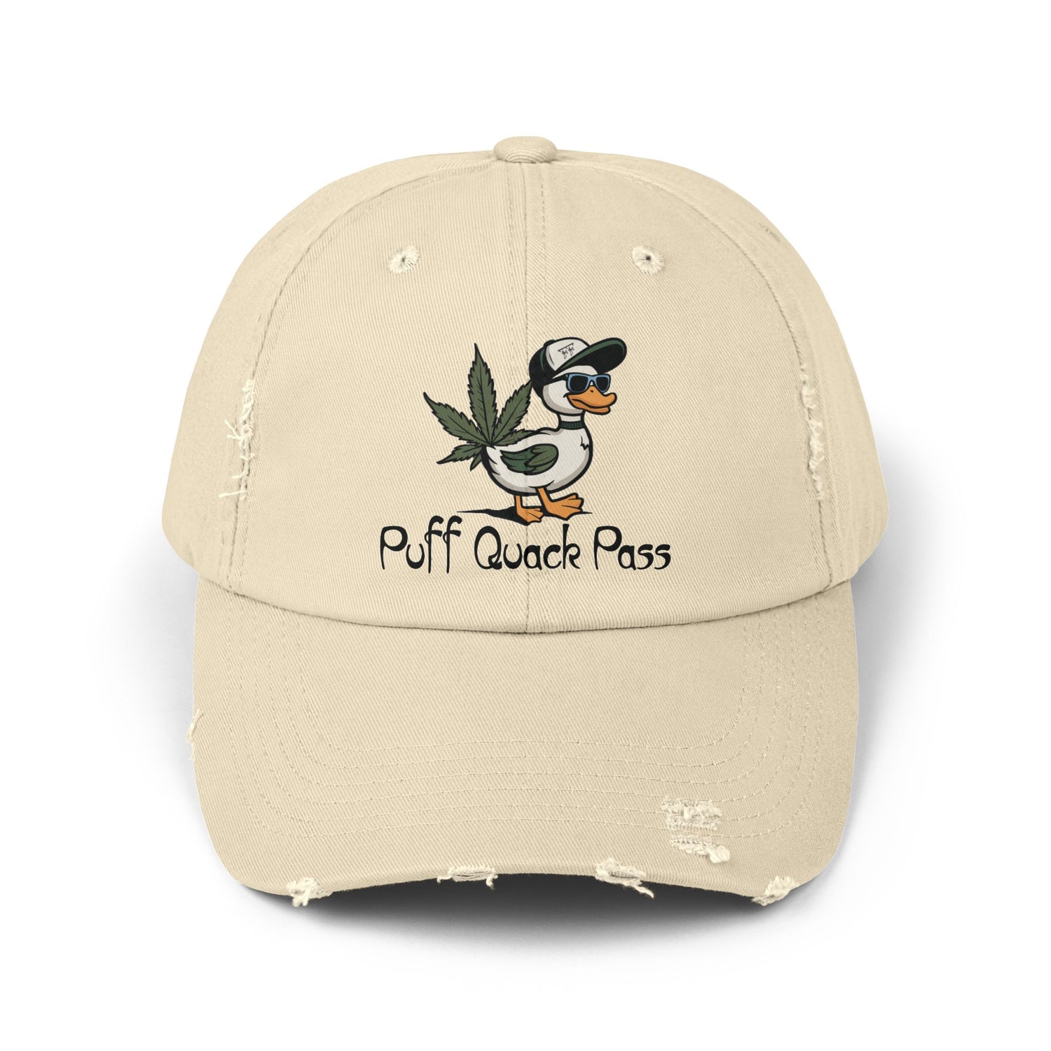 Puff Quack Pass Unisex Distressed Cap