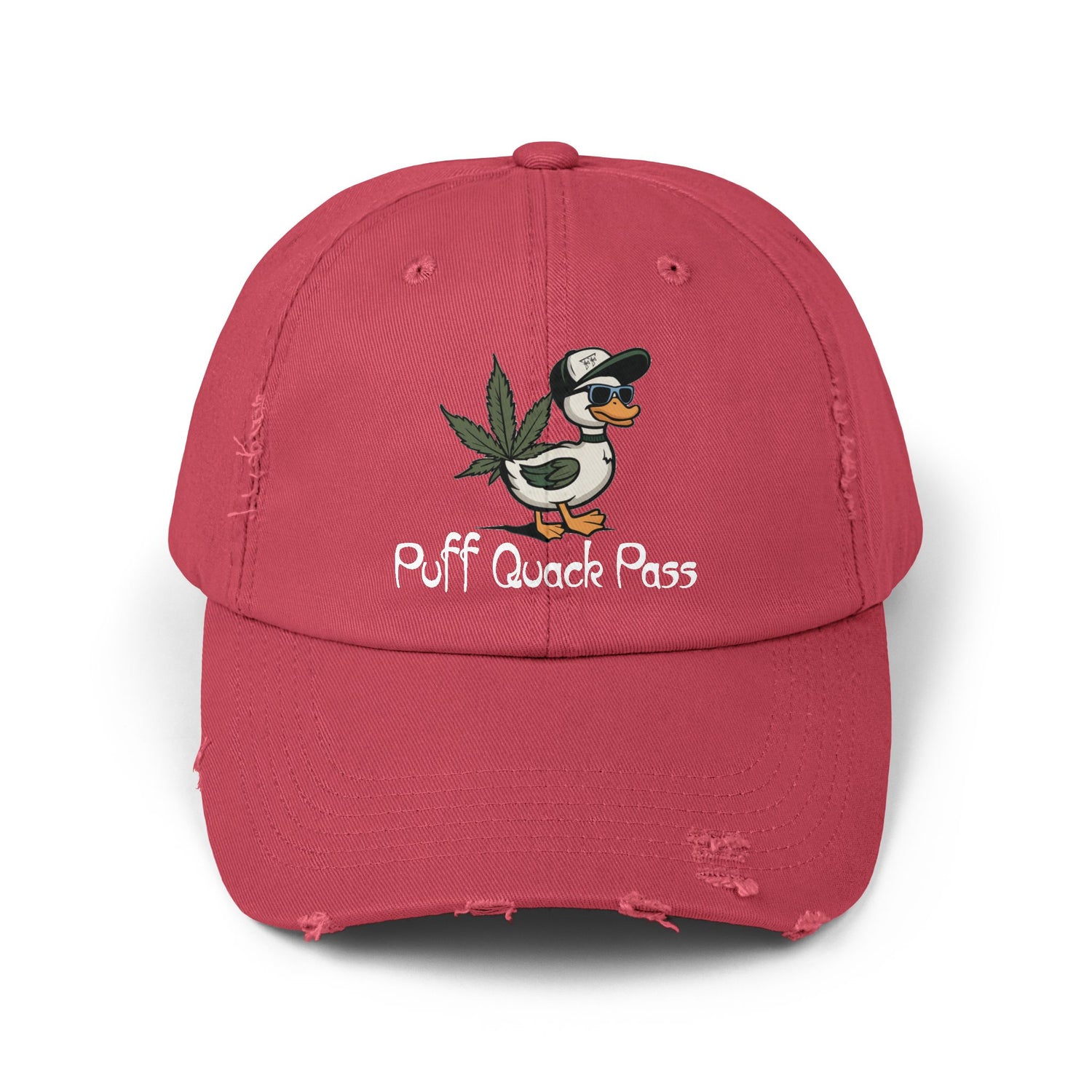 Puff Quack Pass Unisex Distressed Cap
