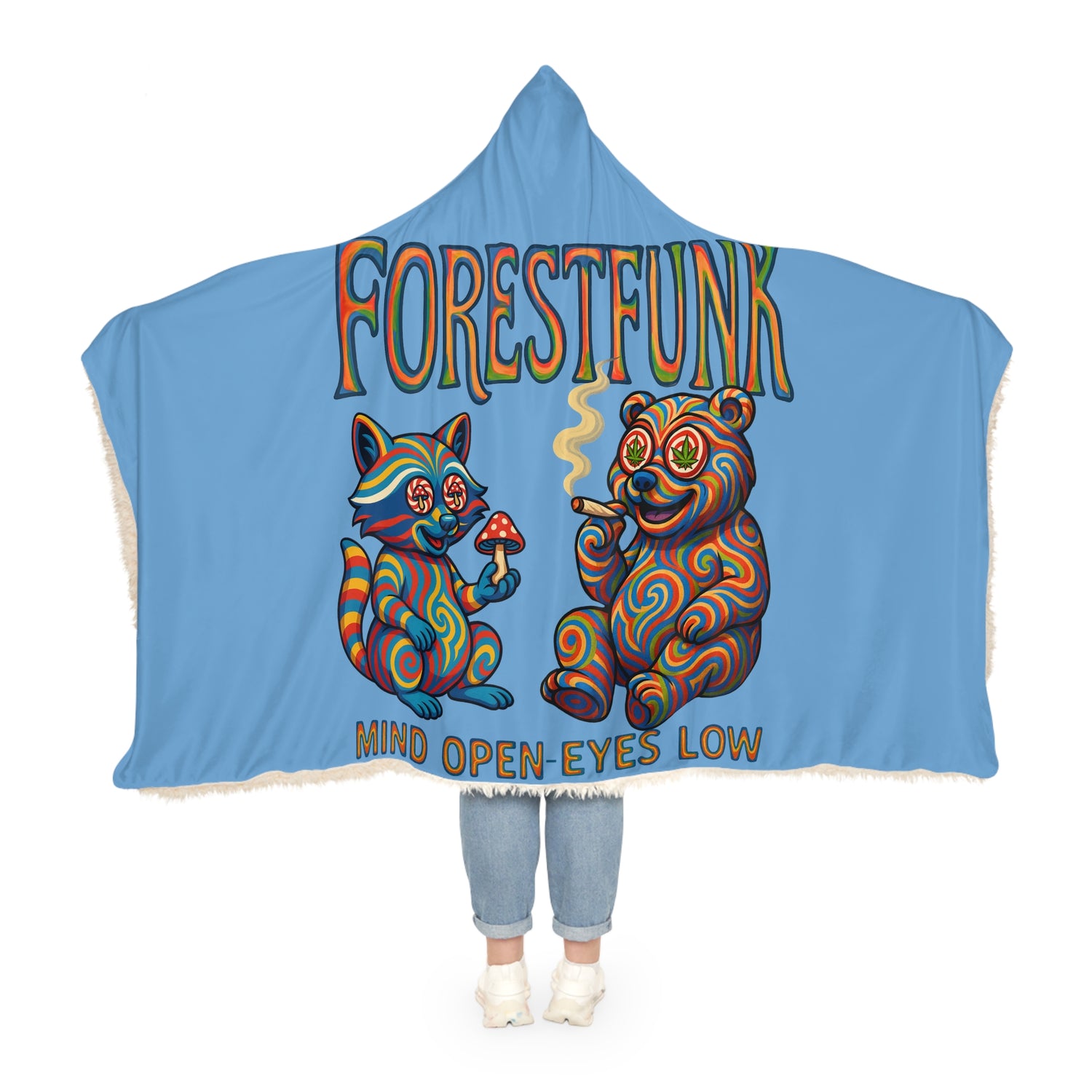 Mind Open-Eyes Low Snuggle hoodie Blanket