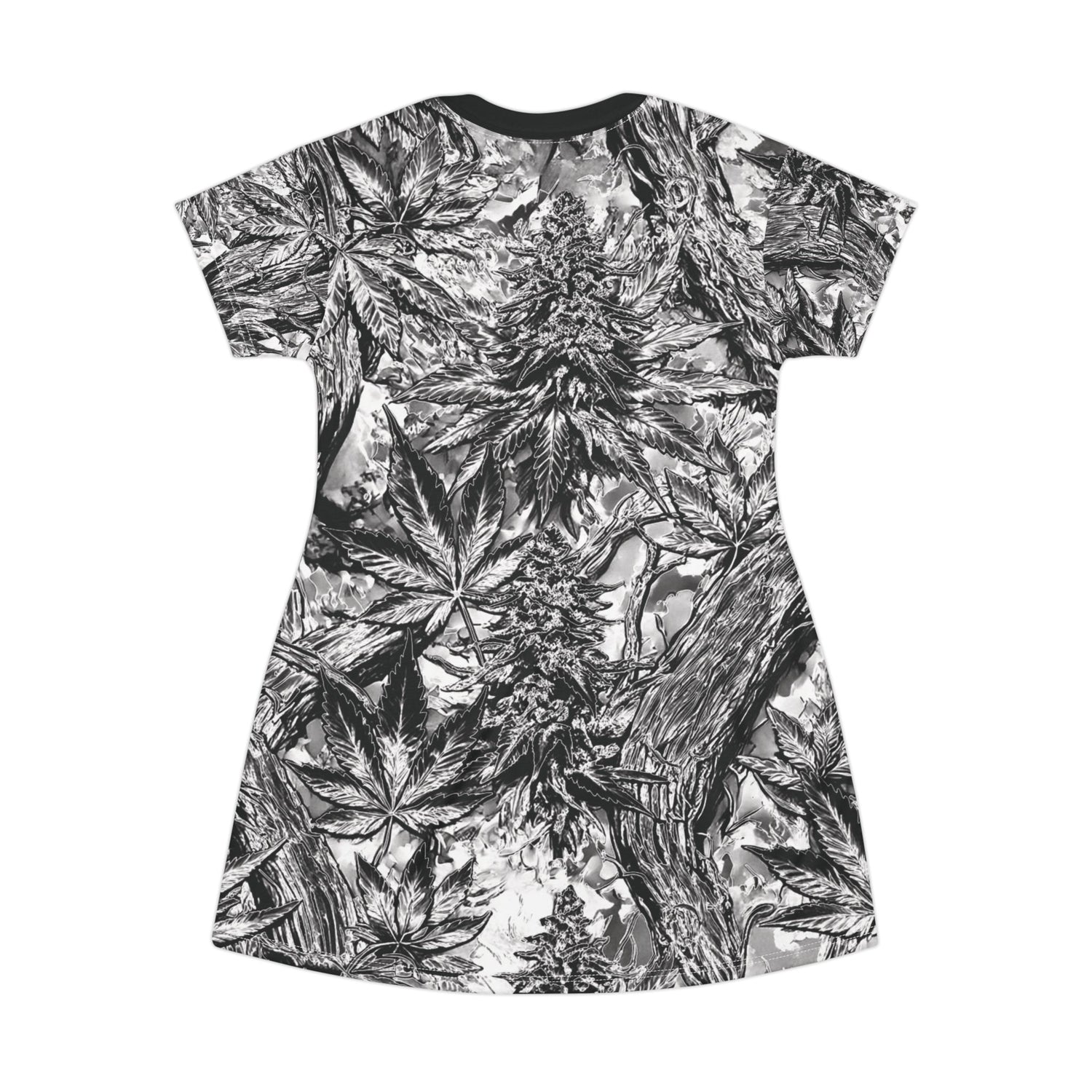 T-Shirt Dress - Forest Funk Cannabis Untamed Growth Print
