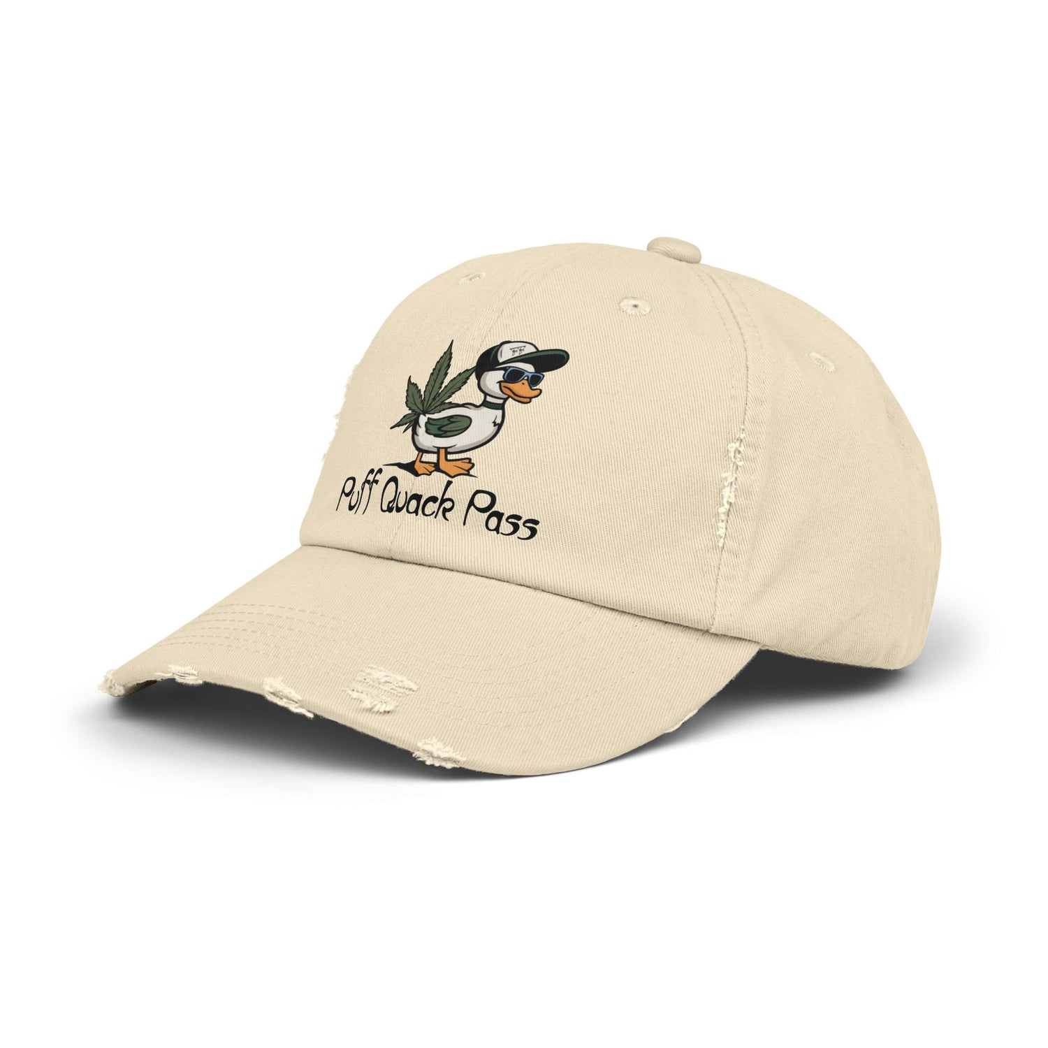 Puff Quack Pass Unisex Distressed Cap