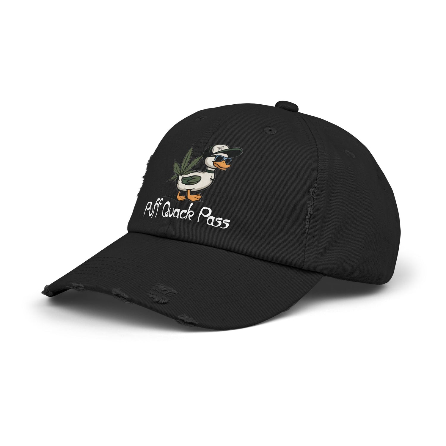 Puff Quack Pass Unisex Distressed Cap