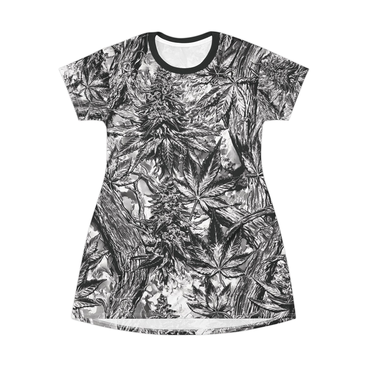 T-Shirt Dress - Forest Funk Cannabis Untamed Growth Print