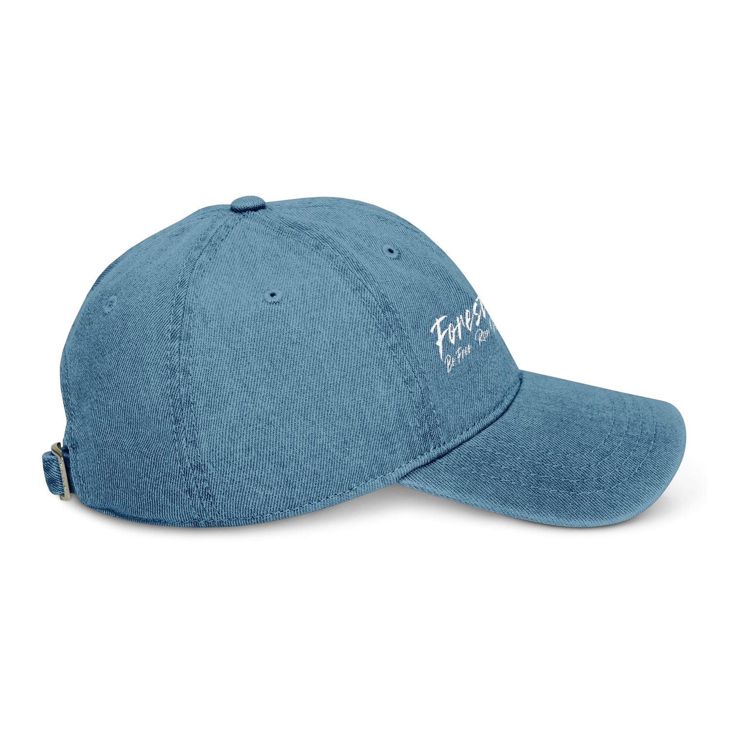 Forest Funk Embroidered Denim Hat - Be Free Run Wild Burn Storm